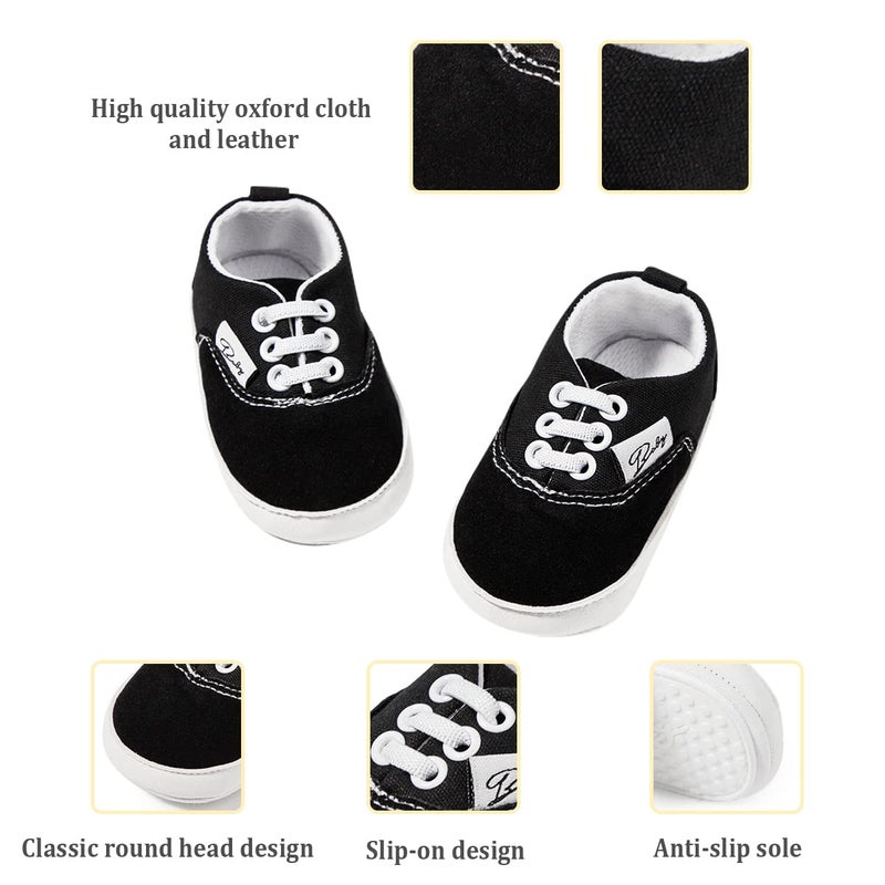ohsofy Morbido Infant Baby Boys Girls Canvas Sneaker Toddler Slip On Anti Skid Newborn First Walkers Candy Shoes for 0-18 Months - Image 4